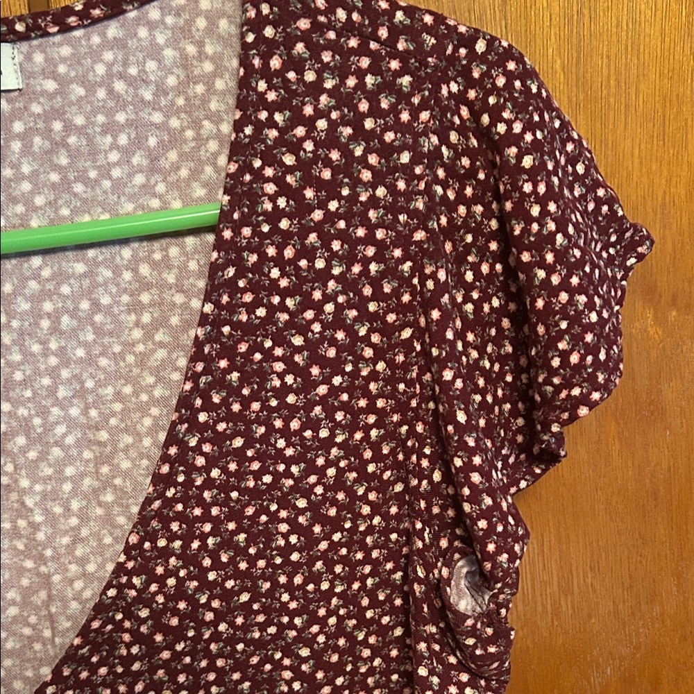 Arizona Jean Company Burgundy Floral Mini Dress - Picture 5 of 9